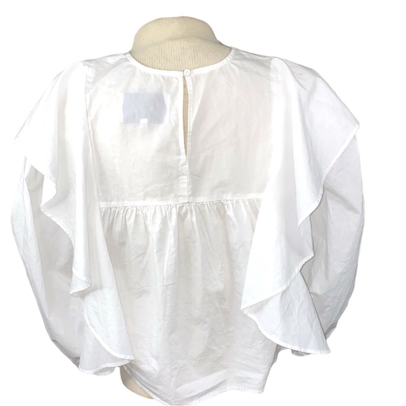 PISTOLA Kaelynn Ruffle Top Le Blanc | Womens  Denim Tops Sz Small Anthropologie - Picture 5 of 8